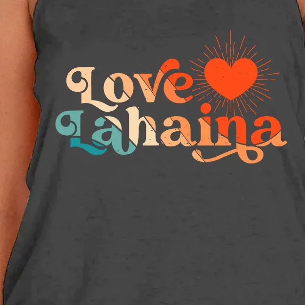 Love Lahaina Maui Hawaii Vintage Style Women's Knotted Racerback Tank