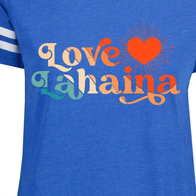 Love Lahaina Maui Hawaii Vintage Style Enza Ladies Jersey Football T-Shirt