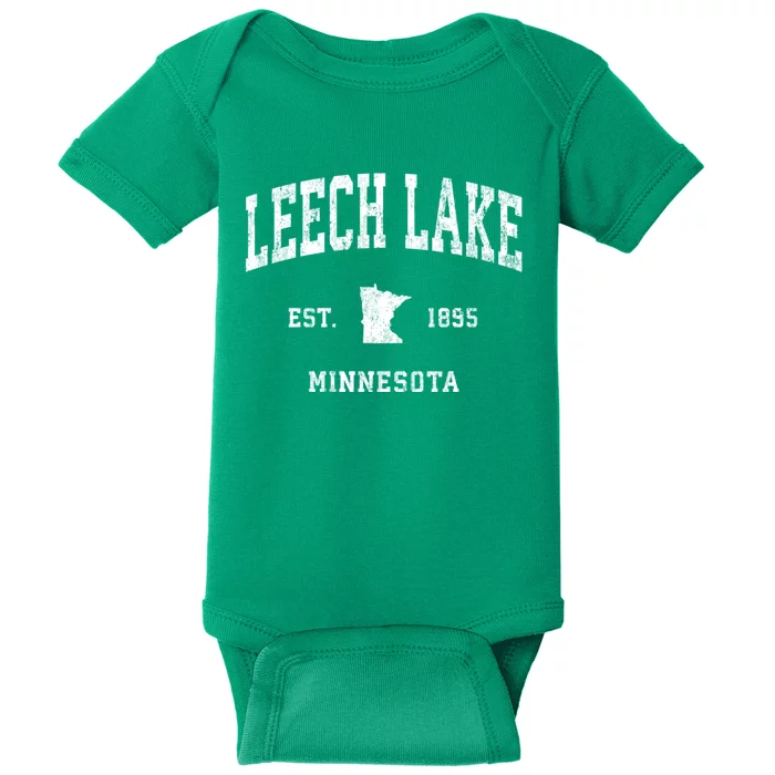 Leech Lake Minnesota Mn Vintage Athletic Sports Baby Bodysuit