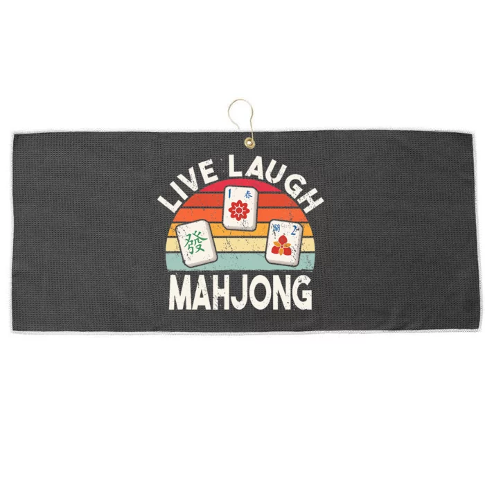 Live Laugh Mahjong Retro Mahjongg Chinese Large Microfiber Waffle Golf Towel