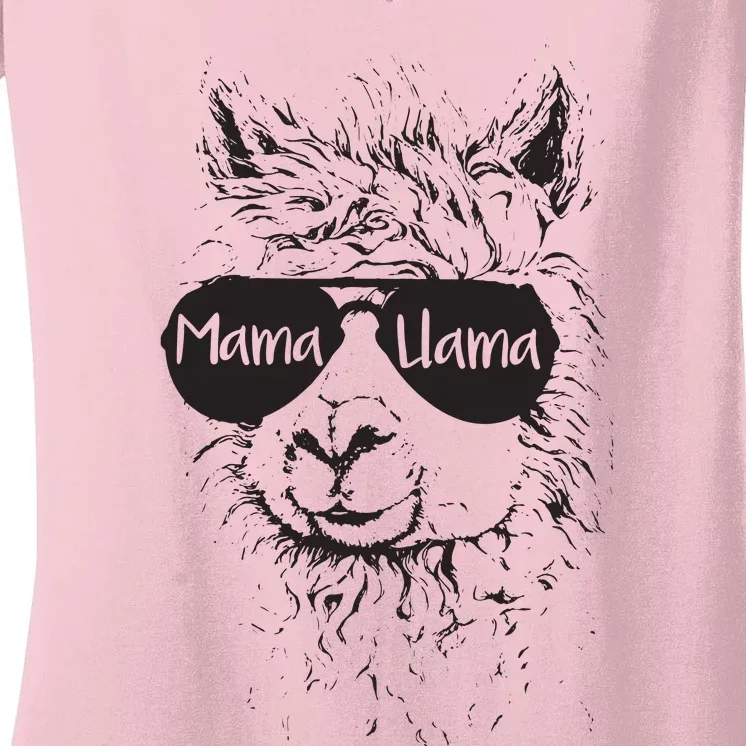 Llama Lover Mama Llama Women's V-Neck T-Shirt