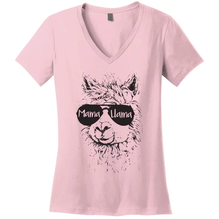 Llama Lover Mama Llama Women's V-Neck T-Shirt