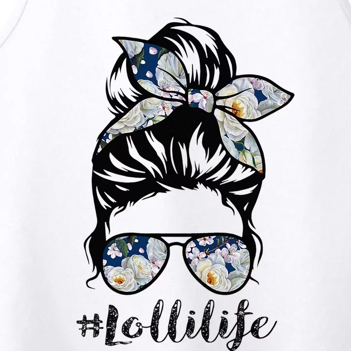 Lolli Life Messy Hair Bun Floral Women Mothers Day Performance Tank