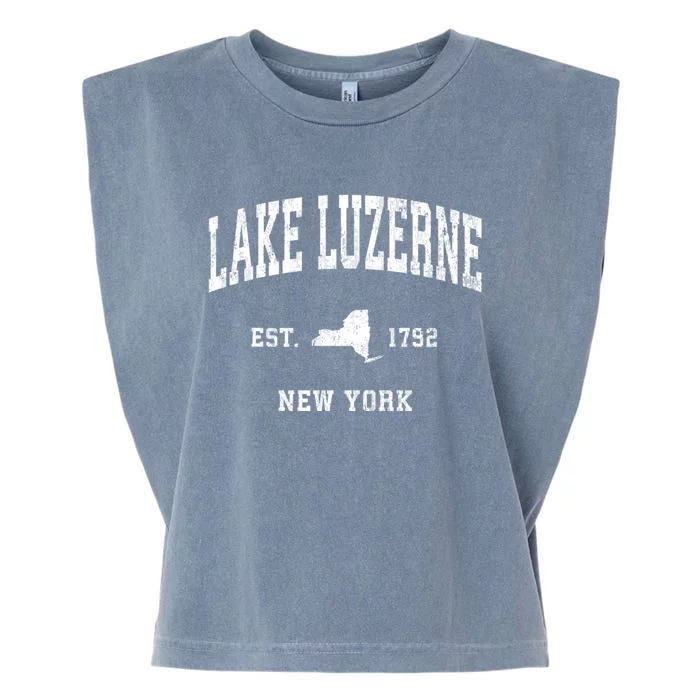 Lake Luzerne New York Ny Vintage Athletic Garment-Dyed Women's Muscle Tee