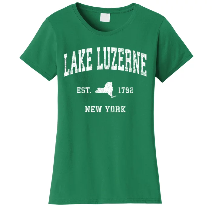 Lake Luzerne New York Ny Vintage Athletic Women's T-Shirt