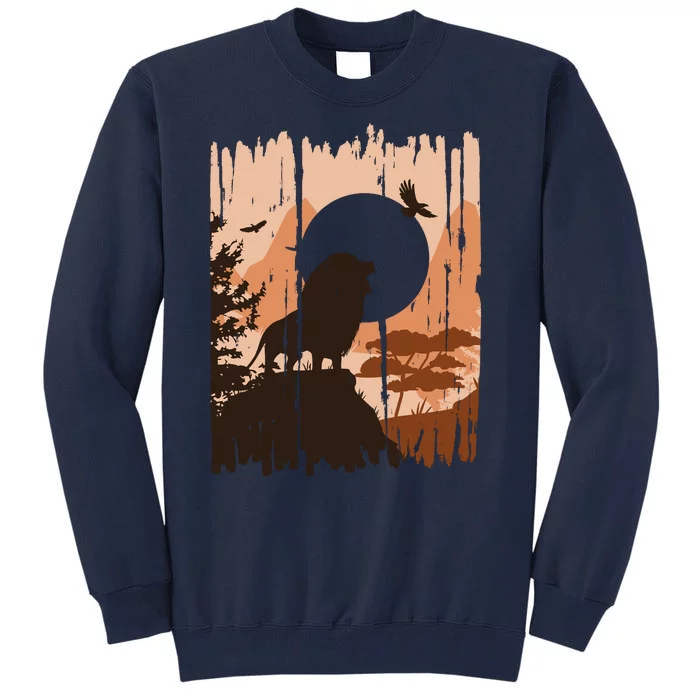 Lion Landscape Nature Mountain Tall Sweatshirt