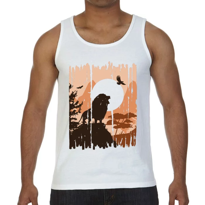 Lion Landscape Nature Mountain Comfort Colors® Tank Top