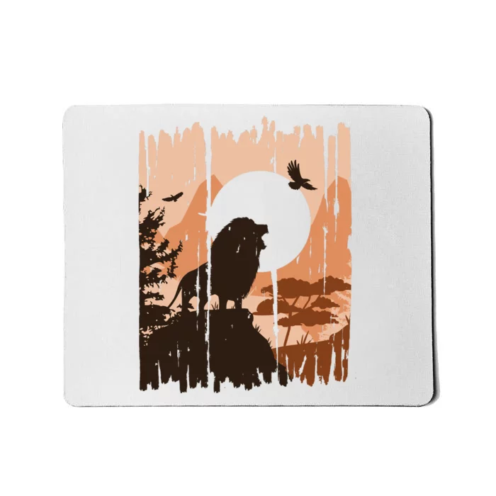 Lion Landscape Nature Mountain Mousepad