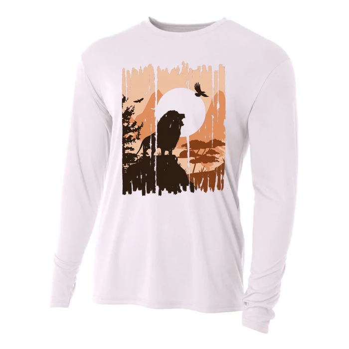 Lion Landscape Nature Mountain Cooling Performance Long Sleeve Crew