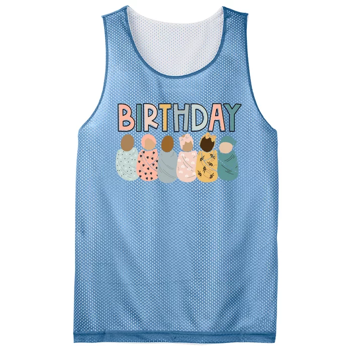 Labor L&D Nurse Swaddle Baby Beautiful Day for a Birthday Mesh Reversible Basketball Jersey Tank