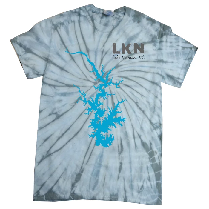 Lkn Lake Norman North Carolina State Gift Map Of Lake Norman Tie-Dye T-Shirt