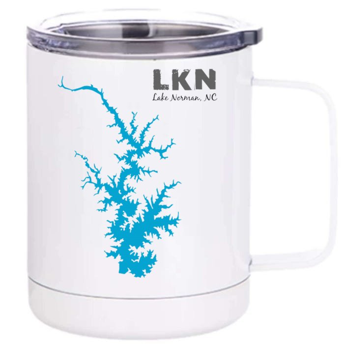 Lkn Lake Norman North Carolina State Gift Map Of Lake Norman Front & Back 12oz Stainless Steel Tumbler Cup