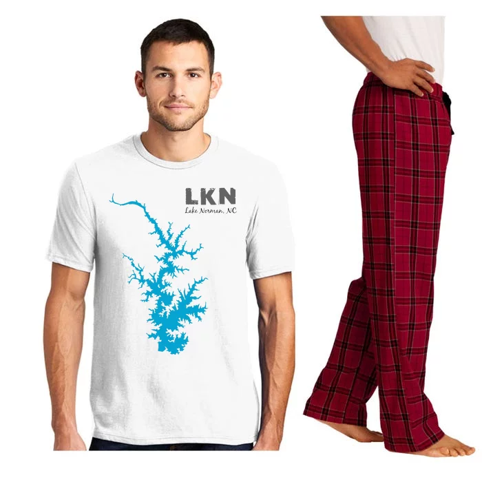 Lkn Lake Norman North Carolina State Gift Map Of Lake Norman Pajama Set