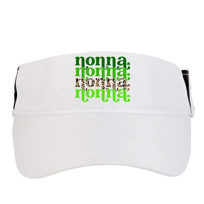 Leopard Lucky Nonna Stacked Irish Shamrocks St Patricks Day Adult Drive Performance Visor