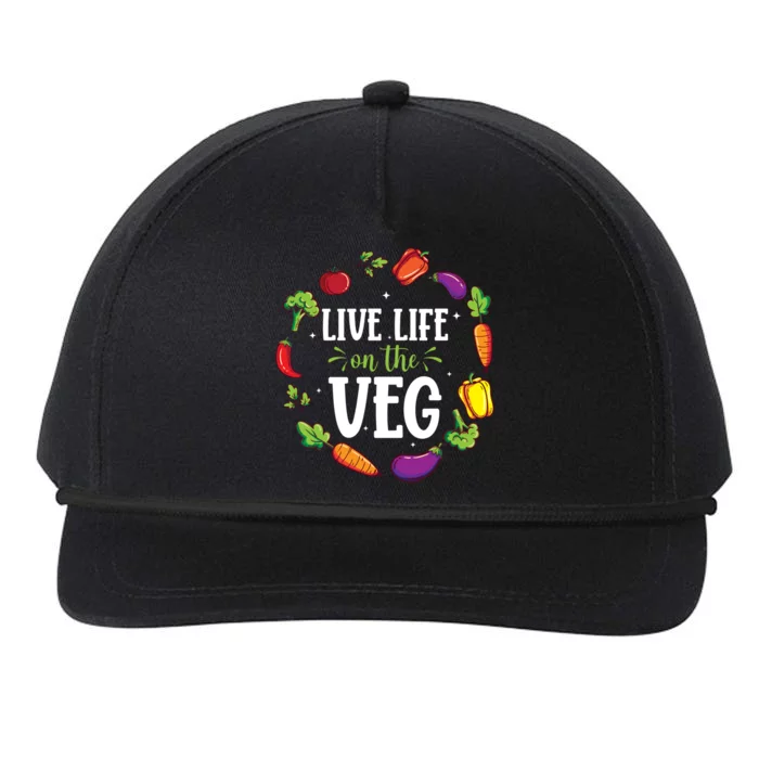 Live Life On The Veg Vegetarian Vegan Activism Meaningful Gift Snapback Five-Panel Rope Hat