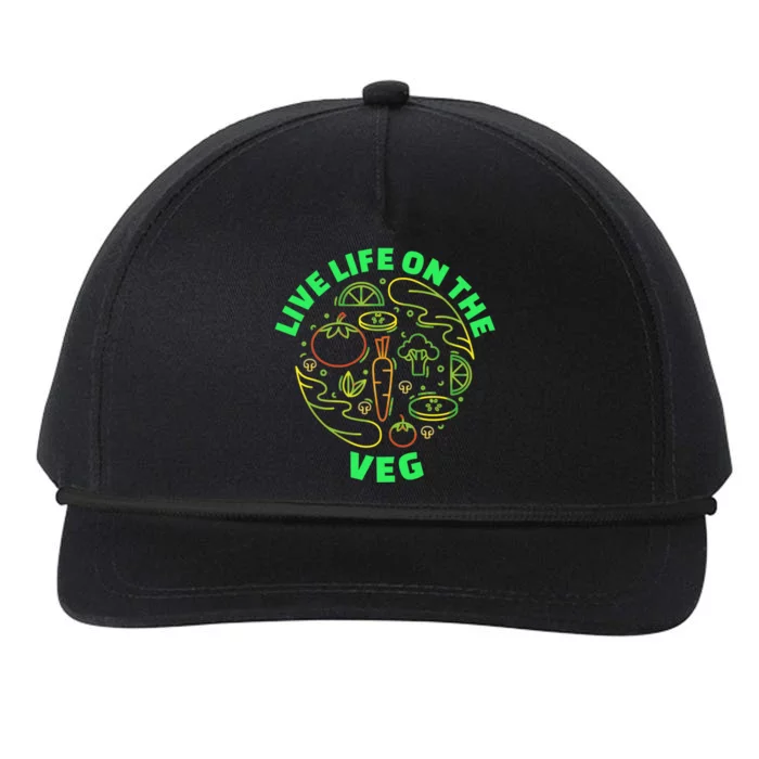 Live Life On The Veg With Veg Gift Snapback Five-Panel Rope Hat