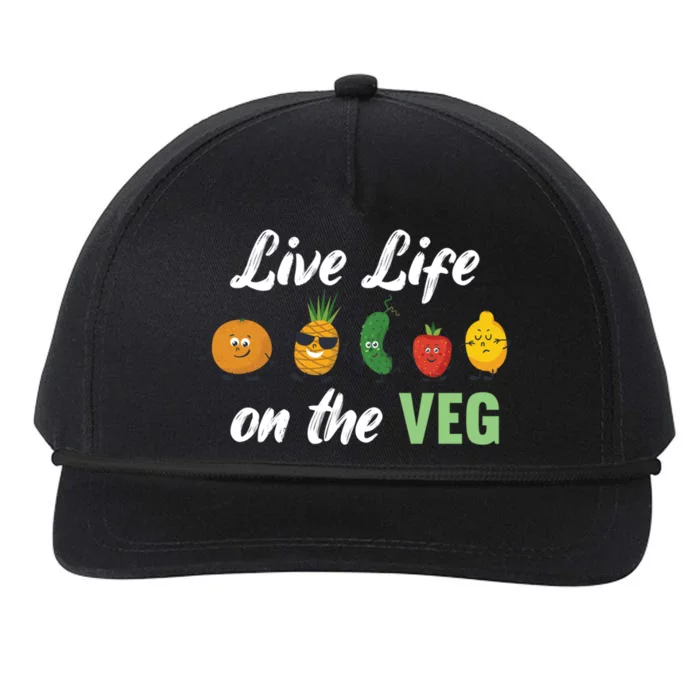 Live Life On The Veg – Vegan Lifestyle Funny Carrot Lover Gift Snapback Five-Panel Rope Hat