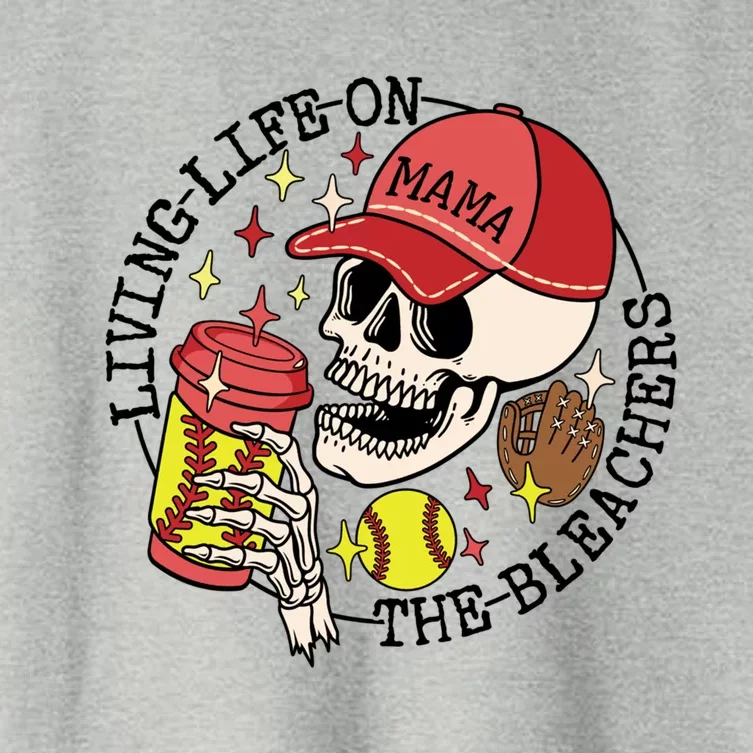 Living Life On The Bleachers Softball Lover Skull Skeleton Meaningful Gift Women's Crop Top Tee