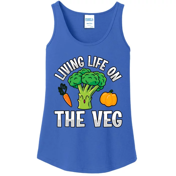 Living Life On The Veg Vegan Vegan Funny Saying Gift Ladies Essential Tank