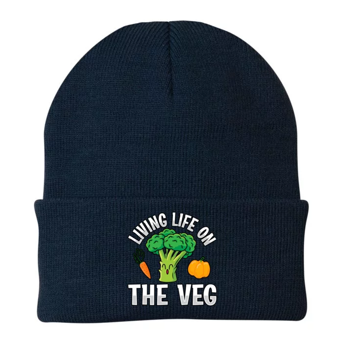 Living Life On The Veg Vegan Vegan Funny Saying Gift Knit Cap Winter Beanie