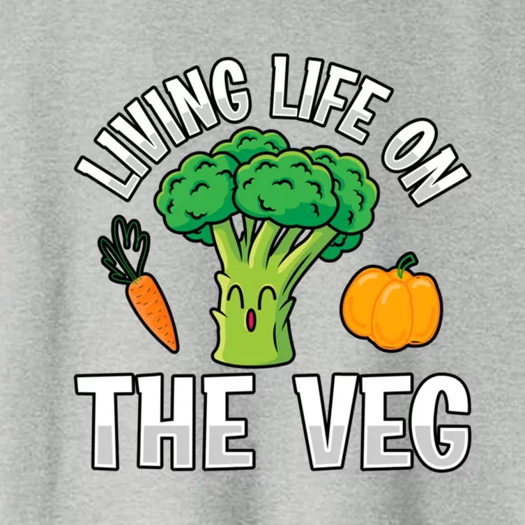 Living Life On The Veg Vegan Vegan Funny Saying Gift Women's Crop Top Tee