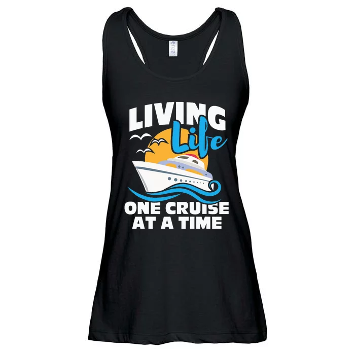 Living Life One Cruise At A Time Cruising Lover Ladies Essential Flowy Tank