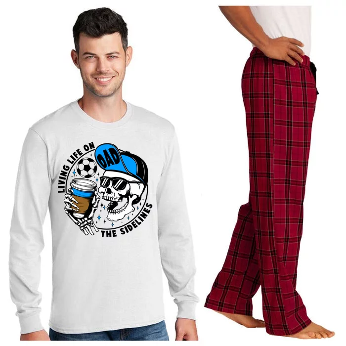 Living Life On The Sidelines Soccer Dad Coffee Skeleton Long Sleeve Pajama Set