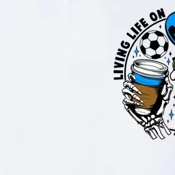 Living Life On The Sidelines Soccer Dad Coffee Skeleton Softstyle Adult Sport Polo