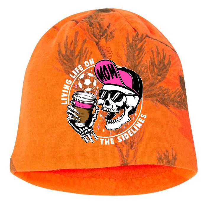 Living Life On The Sidelines Soccer Mom Coffee Skeleton Kati - Camo Knit Beanie