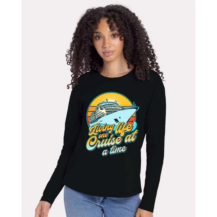 Living Life One Cruise At A Time Womens Cotton Relaxed Long Sleeve T-Shirt