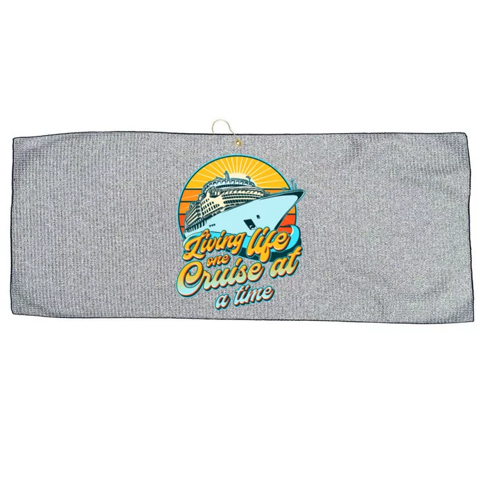 Living Life One Cruise At A Time Large Microfiber Waffle Golf Towel