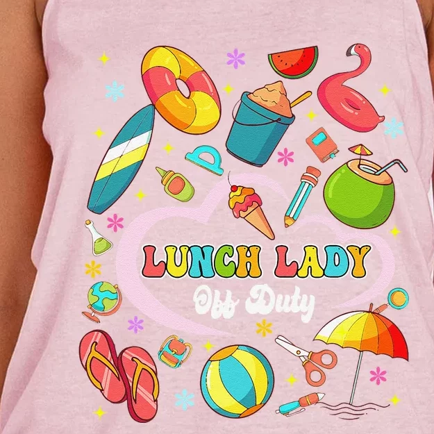 Lunch Lady Off Duty Summer Vacation Squad Last Day Of School Women's Knotted Racerback Tank