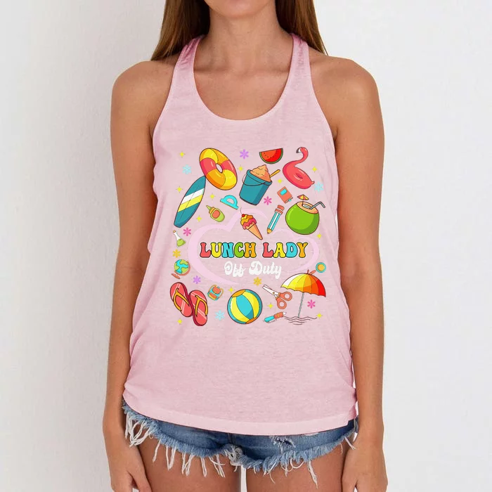 Lunch Lady Off Duty Summer Vacation Squad Last Day Of School Women's Knotted Racerback Tank