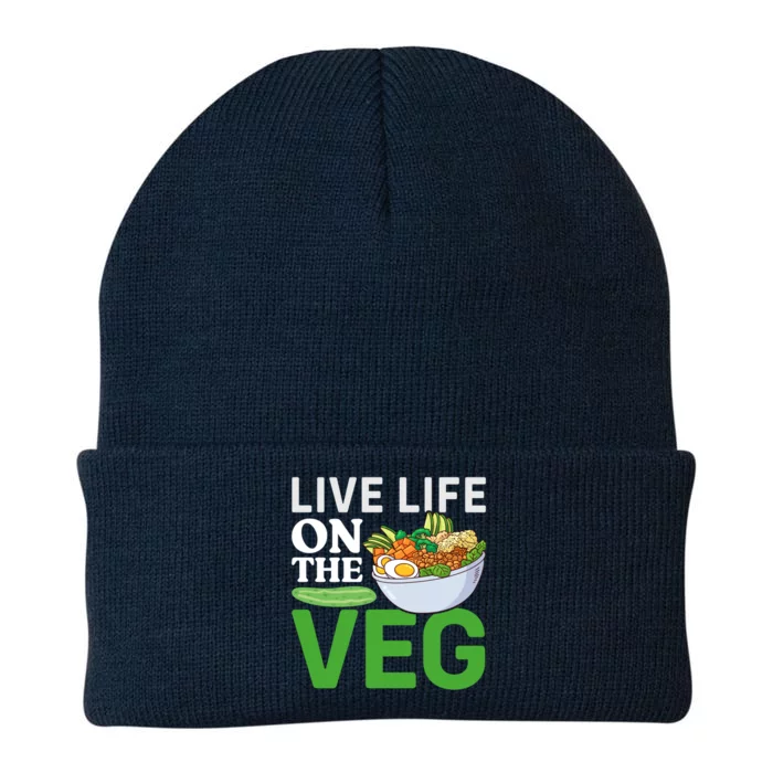 Live Life On The Veg Vegetarian Vegan Gift Knit Cap Winter Beanie