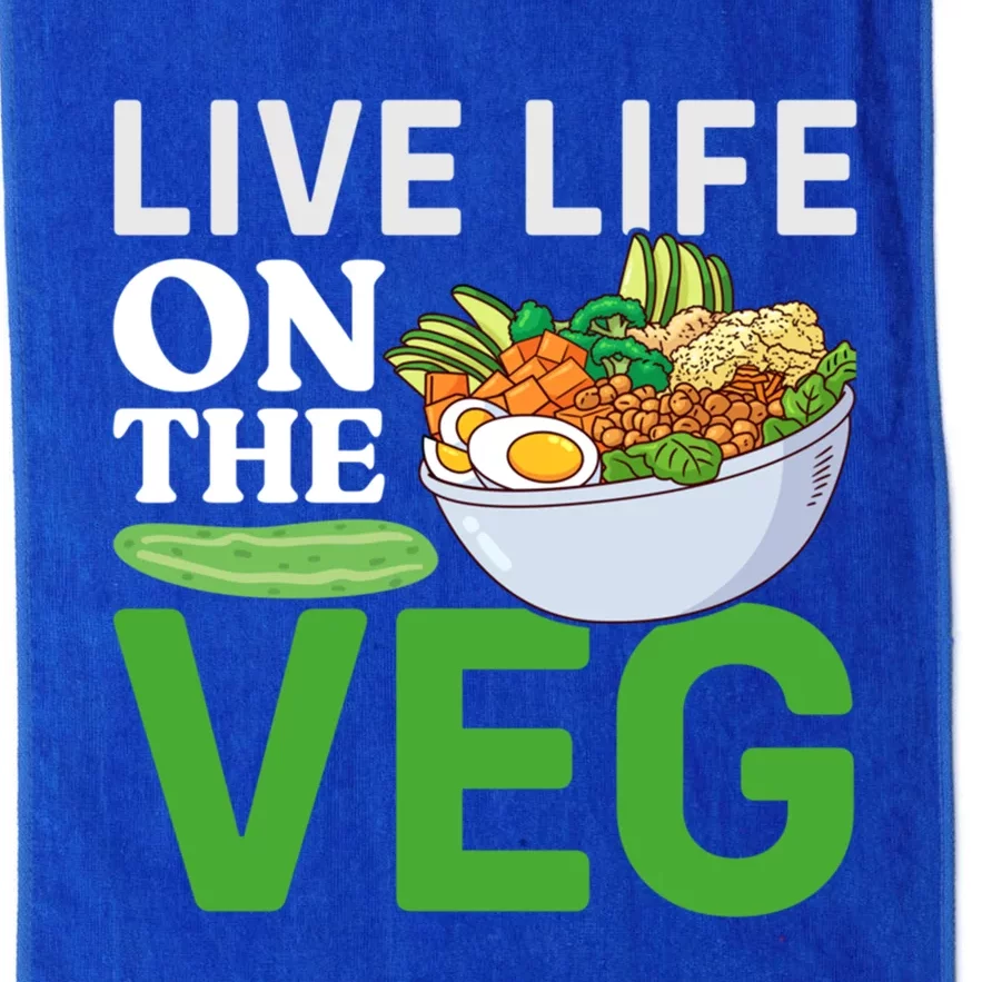 Live Life On The Veg Vegetarian Vegan Gift Platinum Collection Golf Towel