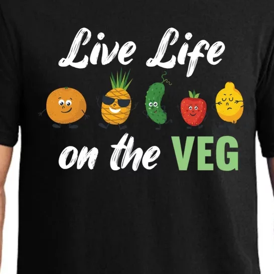 Live Life On The Veg – Vegan Lifestyle Funny Carrot Lover Funny Gift Pajama Set