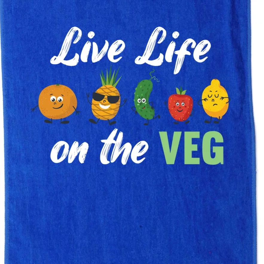 Live Life On The Veg – Vegan Lifestyle Funny Carrot Lover Funny Gift Platinum Collection Golf Towel