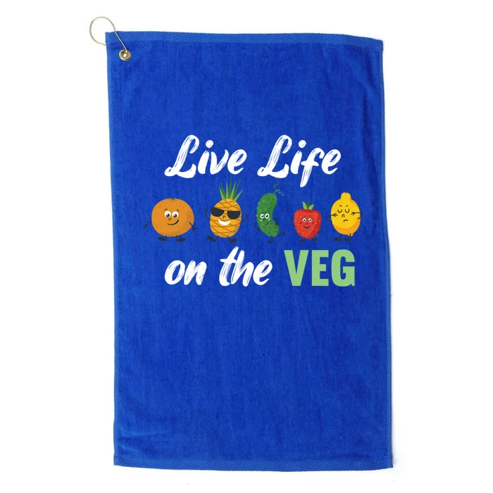 Live Life On The Veg – Vegan Lifestyle Funny Carrot Lover Funny Gift Platinum Collection Golf Towel