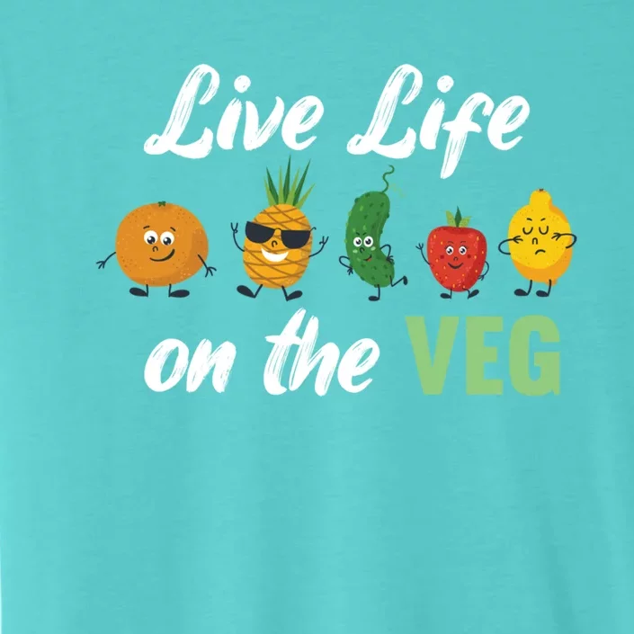 Live Life On The Veg – Vegan Lifestyle Funny Carrot Lover Funny Gift ChromaSoft Performance T-Shirt