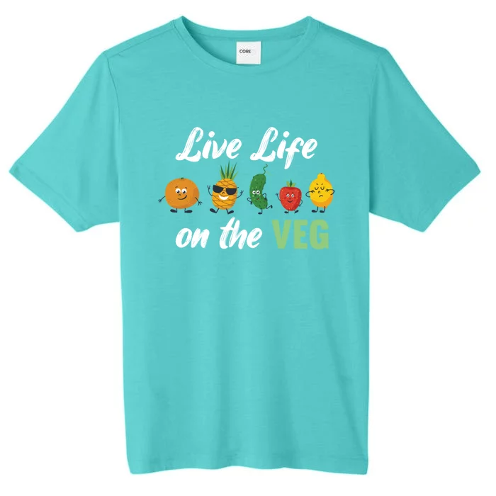 Live Life On The Veg – Vegan Lifestyle Funny Carrot Lover Funny Gift ChromaSoft Performance T-Shirt