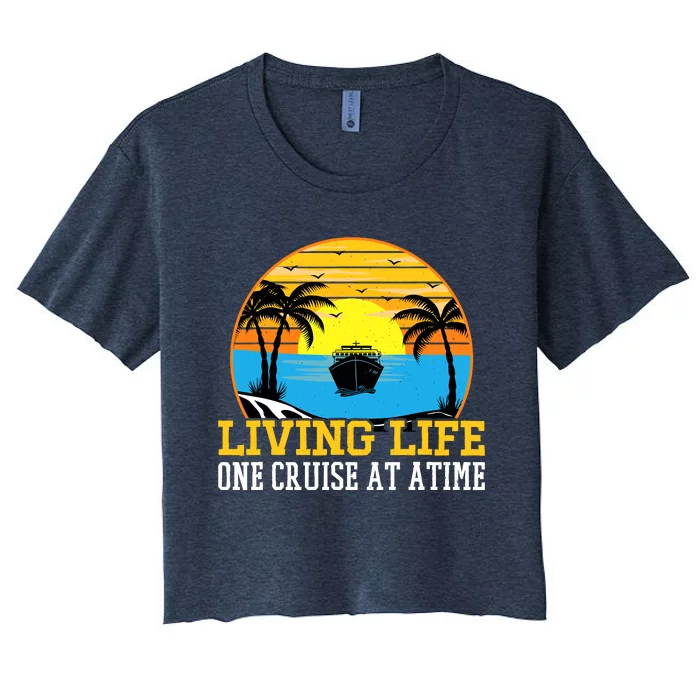 Living Life One Cruise A Time Accessories Cruise Ship Women's Crop Top Tee