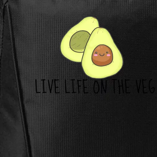 Live Life On The Veg Avocado Vegetarian Vegan Vegetable Gift Cool Gift City Backpack