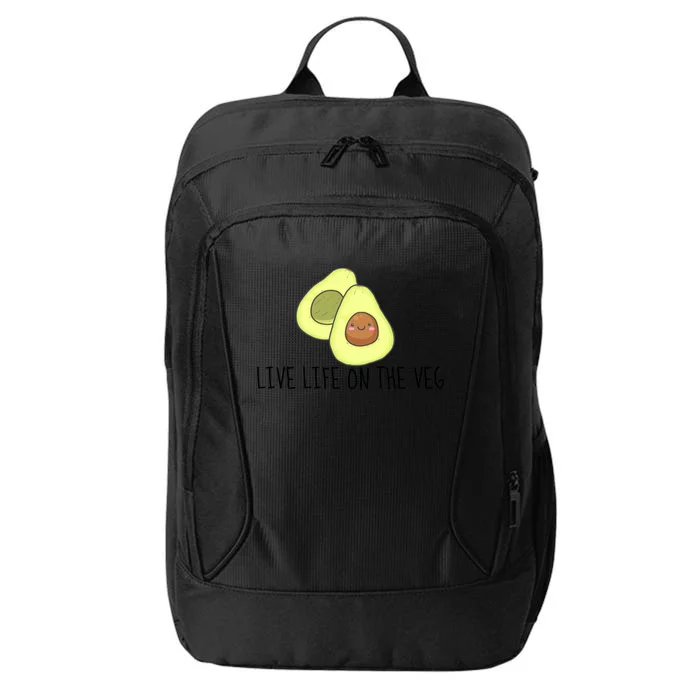 Live Life On The Veg Avocado Vegetarian Vegan Vegetable Gift Cool Gift City Backpack