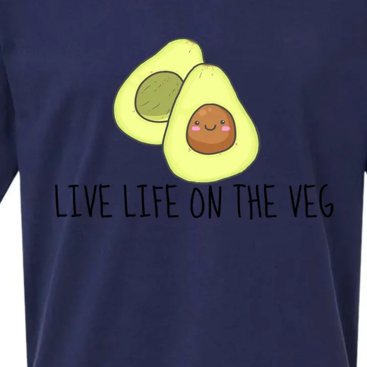 Live Life On The Veg Avocado Vegetarian Vegan Vegetable Gift Cool Gift Sueded Cloud Jersey T-Shirt