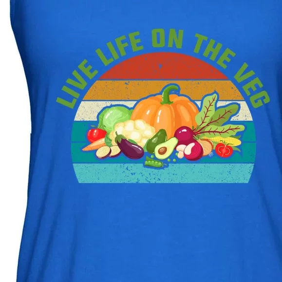 Live Life On The Veg Gift Ladies Essential Flowy Tank