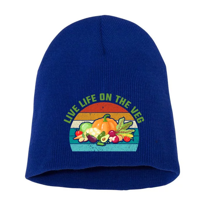 Live Life On The Veg Gift Short Acrylic Beanie