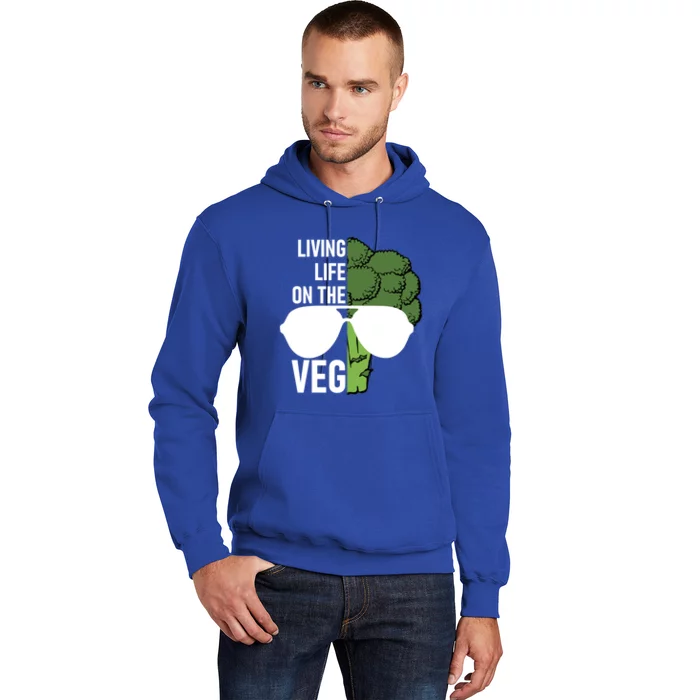 Living Life On The Veg Quirky Joke Vegetarian Or Vegan Gift Hoodie