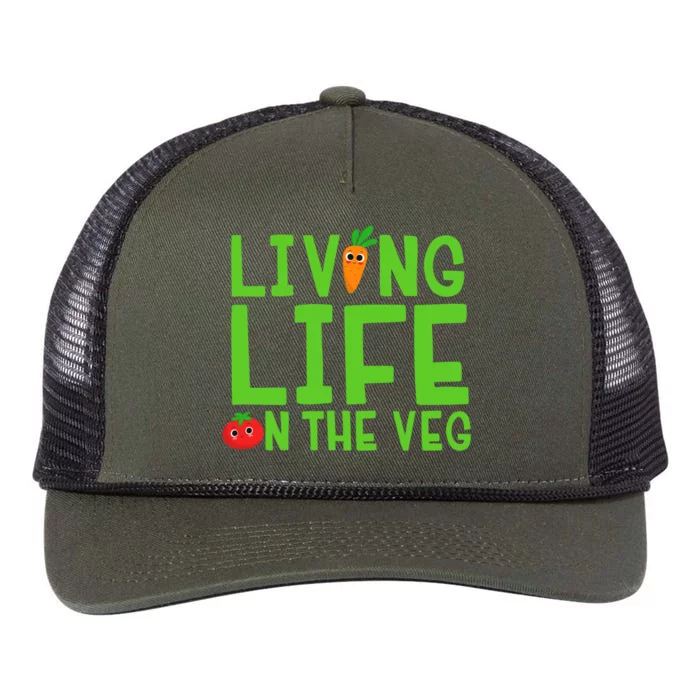 Living Life On The Veg Gift Retro Rope Trucker Hat Cap