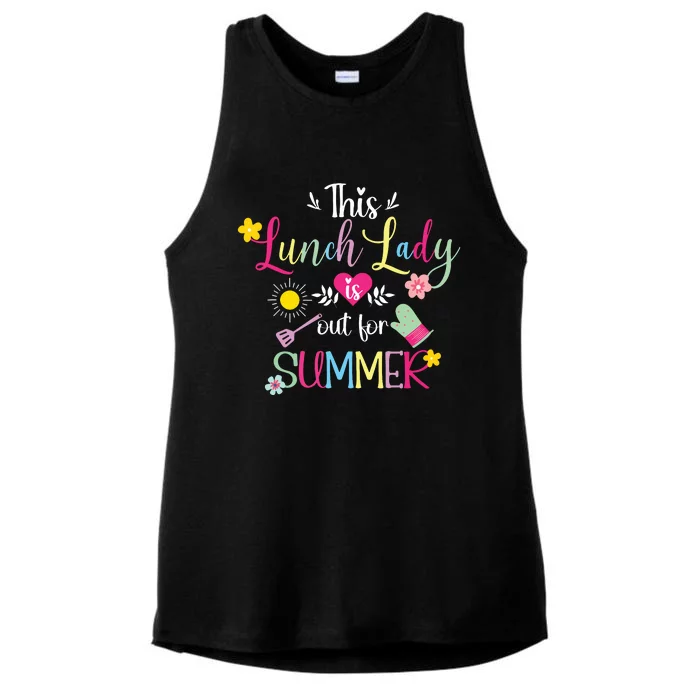 Lunch Lady Out For Summer Lunch Lady Last Day Of School Ladies Tri-Blend Wicking Tank