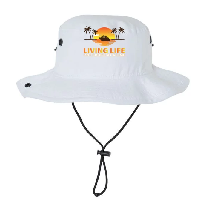 Living Life One Cruise At A Time Funny Cruise Ship Funny Gift Legacy Cool Fit Booney Bucket Hat